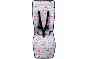 JYOKO Kids Pram Liner for Stroller Compatible with Joolz y Baby Jogger City Mini, City Mini GT2, City Mini Zip, City Mini Tour Y Joolz. Made of 100% Cotton (Dino Party)