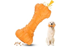 PcEoTllar Niezniszczalne zabawki dla psów dla agresywnych gryzaków, dozownik piszczących smakołyków, zabawka dla psa na nudę, wytrzymała, interaktywna zabawka dla średnich i dużych psów z