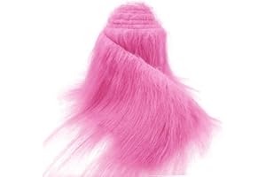 DOIOVE Tissu en fausse fourrure pour l'artisanat Rose, Peluche artisanale hirsute 5 x 170 cm pour bricolage barbe de Père Noël/Gnome, Fursuit, Costume de Cosplay d'Halloween de Noël fait à la main