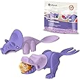 JollyCub Chomperware Dinosaur Utensils - Made in USA - Toddler Utensils - Baby Spoons - Toddler Silverware - Kids Utensils - Baby Forks - Kids Silverware (Purple Fruits)