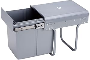 WELL HOME MOBILIARIO & DECORACIÓN Contenitore per il riciclaggio per mobile da cucinaBidoni della spazzatura sotto lavello 15l,fissaggio inferiore e rimozione manualeSecchio rimovibile
