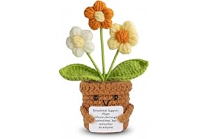 ARUIGU Pocket Hug Positive Blumen, Kreative Strickwolle Blumen Puppe und Kleine Umarmung Glücksbringer, Ermutigende Geschenke, Gute Besserung Geschenk, Dankeschön Geschenke Positive Kartoffel Deutsch Ersatz