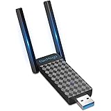 Wifi USB, ElecMoga Chiavetta WiFi 1300M 2 Antenne Dual Band 2.4G/5GHz WiFi USB 5dBi Chiavetta WiFi per PC Fisso Supporta Wind