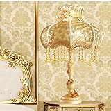 Bonne chose lampe de table Lampe de table Lampe à litière Lampe décoratif de luxe en bois résine ornée d'or