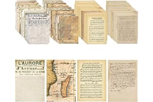 Milaosk Carta Decorativa per Scrapbooking, 120 Fogli Vintage per Decoupage, Adesivi Fai da Te, Accessori Aesthetic per Diario, Pianificatore, Taccuino, 14x20cm