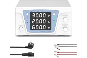 WANPTEK POWER Alimentation de Laboratoire 30V 20A, Alimentation Haute Puissance 600W, Alimentation Stabilisée Réglable avec Protection OCP/Output et Affichage LED 4 Chiffres Haute Précision