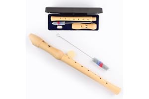 RUNEAY Flûte à bec soprano en bois avec étui rigide pour enfants, adultes, débutants