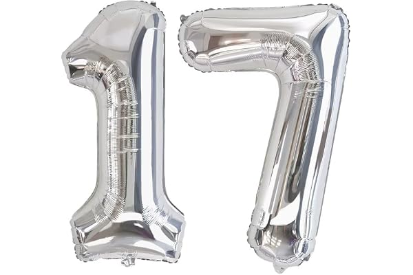 Ballon Chiffre 17/71 Argent Anniversaire Numero 17/71 Deco Birthday, Number 17/71 Ballon Party Deco Soutenir helium - 100CM