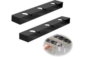 jinminamz Portabicchieri Sospeso, Porta Calici, Porta Bicchieri Sospesi, Portacalici Sottopensile, Portabicchieri Senza Foratura per Cucina, Bar, Ristorante, Nero (2 Pezzi)
