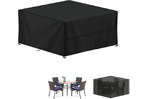 LAMUNI Trädgårdsbordsöverdrag 160x160x74cm Utomhus Bordsskydd Vattentätt Överdrag för trädgårdsbord 420D Oxfordtyg Skyddsöverdrag Utemöbler Vindtät Överdrag för Trädgårdsmöbler