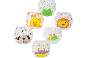 FedMois Confezione da 6 Mutandine di Apprendimento Bimbi Bambini Cotone Assorbente Impermeabile