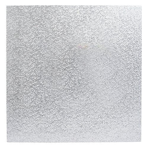FunCakes Cake Board - quadratischer, silberfarbener Kuchenteller, 27,5 x 27,5cm