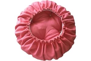 Levoberg Hocker bezug Rosa, Sitzkissen rund, Hockerbezug rund Stretch aus Leinen, Memory Foam Kissenbezug, Dicke 7cm, rund Bar Bezug Durchmesser 40cm