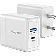 Honeywell Zest Charger GaN 65W, Ultra-Fast Charger with PPS Support, 1xType C PD 3.0 Port & 1x USB A Port, BIS Certified, Compatible with iPhone,MacBook Air,iPad Pro,Pixel,Galaxy,Laptops