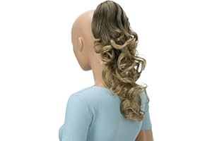 CAISHA 40cm Warkocz Kucyk Przedłużanie Włosów Obszernie Faliste Ombré Brązowy Blond H143