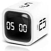 GWORKE GT-1 Pomodoro Timer Cube, Flip Timer, Student Stopwatch & Study Time, 5/10/30/60 min + Special Countdown,