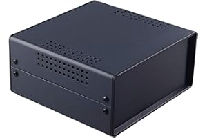 Bahar Enclosure Metal Enclosure Box Case 150*70*140 mm BDA 40004-A2 (W140) Iron Desktop Protection Case Boxes Electronic Project Box DIY Electronics Black