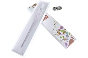 CO-LINK Crystal Glass Dip Pen, Handmade Glass Signature Pen Business Present with a Pen Holder Vintage Elegant Design, Gift Package(Pink)