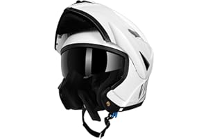 Westt Torque Casco moto integrale ECE-R 22.06 casco modulare uomo donna con protezione mento caschi moto visiera, nero, grigio, bianco, certificazione ECE DOT