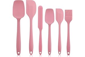 SALUBOHUM Ensemble de 6 Spatules en Silicone, Spatule Cuisine, Comprenant une Spatule, une Raclette, un Pinceau et une Cuillère, Résistant à la Chaleur Jusqu'à 230°c, Adapté à la Cuisson et à la Pâtisserie