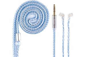 Yinyoo Upgrade Cable 0.75mm QDC 4.4mm Silver Plated 16 Core Headphone Replacement Cable for KBEAR Storm/KZ ZSN PRO/ZSN PRO X/ZSX/ZS10 PRO/ZS10 PRO X/EDX PRO/AS16 PRO