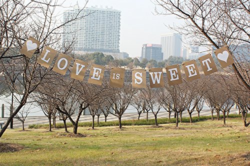 Hochzeit Bunting Banner Gerade verheiratetes Zeichen Flagge Love is Sweet für Hochzeit Party Dekoration von iShine (Love is Sweet) - 4