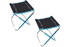 ZONADAH 2 Stück Campingstühle, tragbar, zusammenklappbar, Faltbarer Hocker, schwarz, leicht, 7075, hochwertige Aluminiumlegierung, Oxford, Outdoor-Sitz, Camping, Angeln, Wandern, Reisen