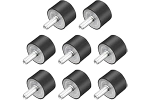 UXCELL sourcing map M4 Thread Rubber Mounts,Vibration Isolators,Cylindrical Shock Absorber with Studs 15mm x 10mm 8pcs