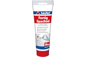 Baufan Fertigspachtel Weiß 400g I Für Wand- und Deckenflächen im Innen- & Außenbereich I Faserverstärkt für hohe Festigkeit I Härtet rissfrei aus