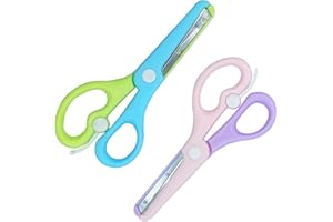 Sugeru 2pcs Kinder Sicherheit Schere Sicherheitsschere | Kinderschere,Papierschere Bastelschere Vorschule Kita Kindergarten Schere Anfängerschere,Kunststoffklinge,DIY Handwerk,für ab 2 Jahren