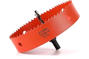 Dribotway 155mm 6-1/8'' Hole Saw, Bi-Metal Hole Saw Drill Bit High Speed Steel, Cutting Circular Holes, for Wood and Metal, Can Easily Drill Wood, Plastic, Plywood, Thin Metal