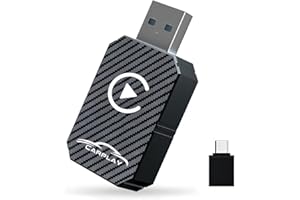 XIXIXIAXIA Adattatore Wireless CarPlay aggiornato al 2025, converte CarPlay cablato di fabbrica in wireless, adattatore wireless Plug and Play, adatto per auto dal 2016 e iPhone iOS 12 + (nero)