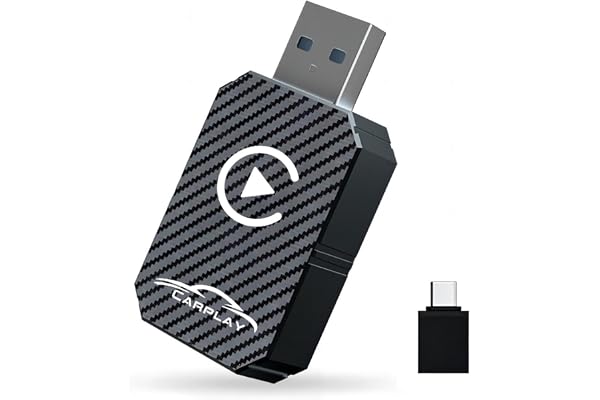 Adaptateur CarPlay Sans Fil 2026, Dongle CarPlay Sans Sil, Convertit CarPlay Filaire En Adaptateur Sans Fil Plug And Play, Compatible Avec Les Voitures à Partir De 2016 et iPhone iOS 12+ (noir)