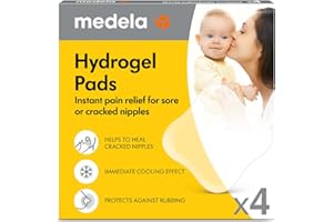 Medela Hydrogel Pads, Pain Relief and Cooling for Sore or Cracked Nipples, Sterile, Individually Wrapped, Pack of 4