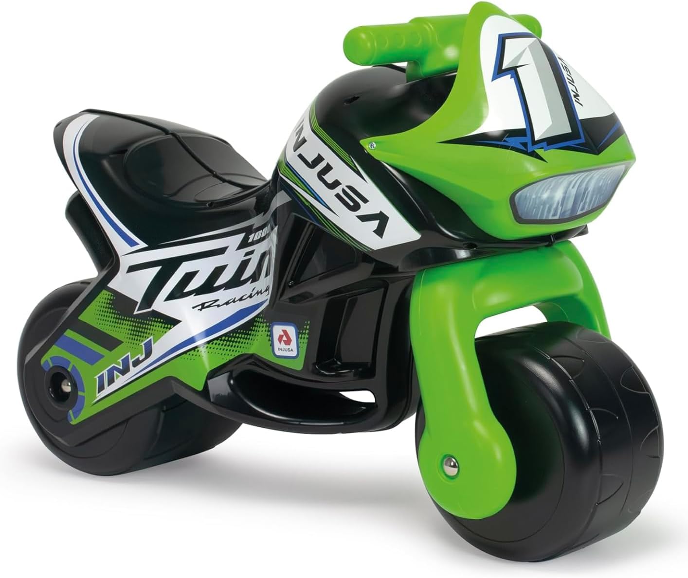 Correpasillos Bebe 1 Año 2 Años 3 Años - Moto Correpasillos para Bebe Twin Dessert Racing Negra - Moto Juguete Niña y Niño - Ruedas Anchas- Estable Ligera Ergonómica - Transporte Fácil - INJUSA