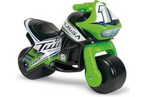 Moto Porteur Enfant 18 Mois à 3 Ans sans Pédales Bebe - Twin Dessert Racing Stable + Ergonomique Moto Draisiènne 2 Ans Roues Larges + Transport Facile + Style Course | INJUSA