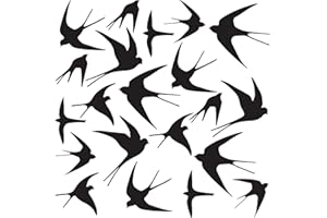 EONBES Swallow Window Stickers, Bird Strike Prevention, Collision Proof Window Stickers, Prevent Birds Flying in Windows, 21 Pieces (Black)