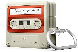 elago Cassette Tape Custodia Compatibile con la Custodia AirPods 4 - Moschettone Incluso, Supporta la Ricarica Wireless, Protezione Totale (Bianco Classico)