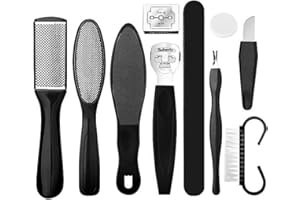 HOTANJI Foot Files for Hard Skin10 Pcs Multi Foot File Stainless Steel Feet Scrapers Hard Skin Remover Professional Foot Care Tool Foot Skin Removal Pedicure Set