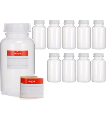 Lot De 3 Bouteilles 2000ml Large Col LDPE Avec Bouchon - Laboratoire Et Stockage