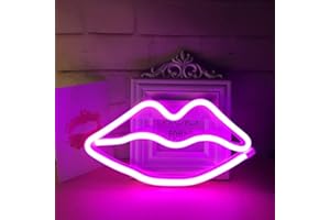 Nordstylee Letreros de luz de labios de neón, color rosa para decoración de fiesta de pared