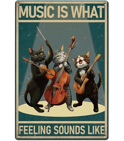 UWINK Simpatico gattino gatto stampato poster a tema animale decorazione da parete per soggiorno camera da letto