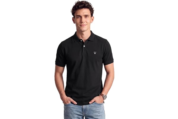 Allen Solly Men’s Polo T‑Shirt | Comfortable Rich Cotton Blend, Band Collar, Regular Fit | Stylish & Premium All Day Wear