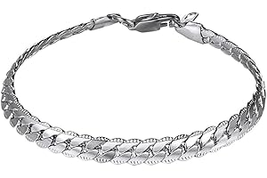 PROSTEEL Bransoletka ze stali nierdzewnej dla mężczyzn 21 cm łańcuszek na rękę z zapięciem na karabińczyk punk srebrna bransoletka biżuteria