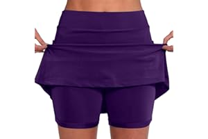 AMDOLE Jupe Short Femme avec Poches Sport Décontracté Jupe Couleur Unie Jupe Taille Moyenne Pantalons- La Randonnée, La Course, Le Cyclism Solide Taille Pas Cher ﻿