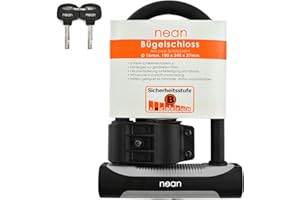 nean Zapięcie rowerowe z uchwytem i 2 kluczami bezpieczeństwa, Ø 16 mm, 245 x 180 mm, czarny