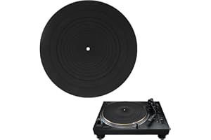 WATLIKEUP 12 Inch Turntable Mat,Silicone Anti-Static Slipmat for Vinyl Lp Record Players,Anti-Slip,Anti-Vibration,Dust Reduction,Slipmats Turntable Platter Mat,Universal Fit for All LP Turntables (Black)