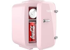 Tiastar Mini Fridge, 4 Liter /6 Cans Drinks & Skincare Fridge, Small Fridge for Bedroom Car Office Desk, Thermoelectric Coole