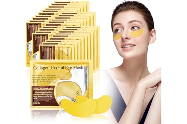URAQT 24K Gold Powder Masque Pour Les Yeux CollagèNe, 30Pcs Gold Under Eye Treatment Masks, anti-rides et hydratant, Anti-Rides, Les Yeux GonfléS, Soins De La Peau, Hydratant