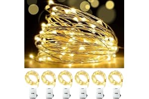 OEMG Guirlande Lumineuse Pile, Mini Guirlande LED 3 Mètre 30LED - 3 Modes, Lntérieur Girlande de Lumière Decoration pour Chambre Noël Mariage Soirée Maison Jardin, Blanc Chaud - Lot de 6